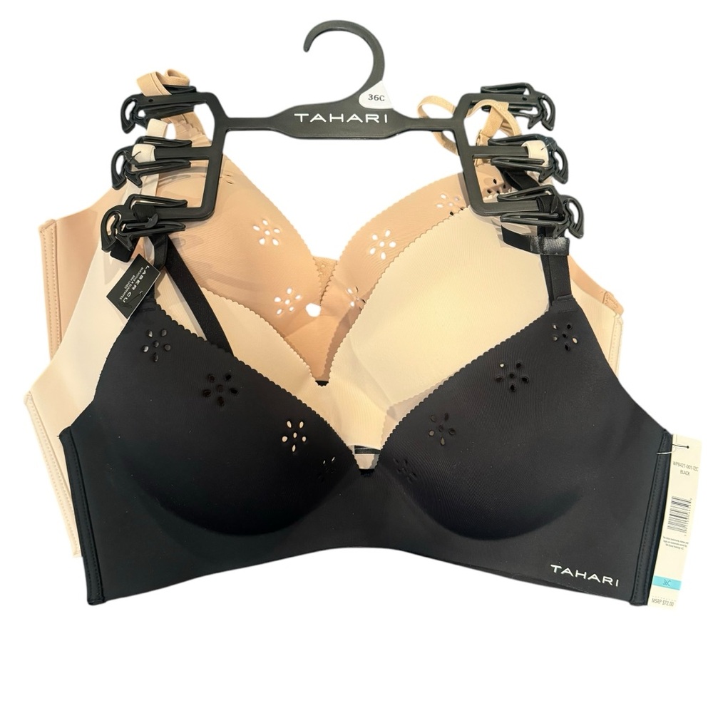 Tahari Laser Cut Molded Bra - 3 Pack 36 C - Picture 1 of 4